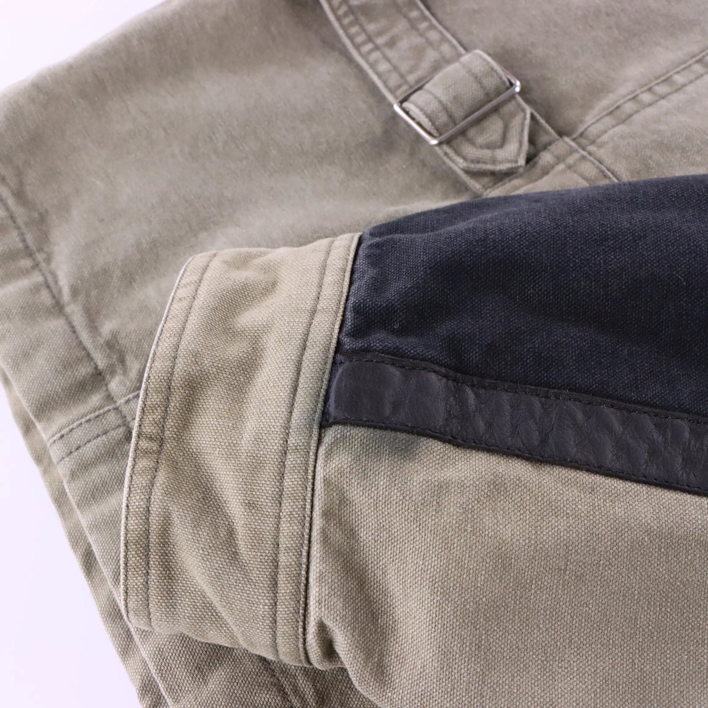 HARLEY DAVIDSON Leather Accented Green & Black Canvas Jacket (XL) Vintage Sole Melbourne