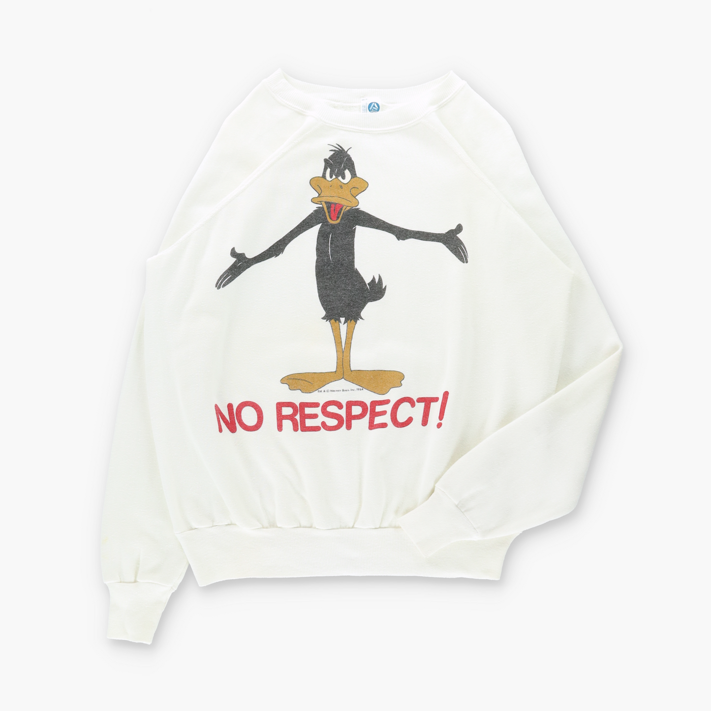 1984 Daffy Duck "No Respect" USA Made White ARTEX Sweatshirt (L-XL)