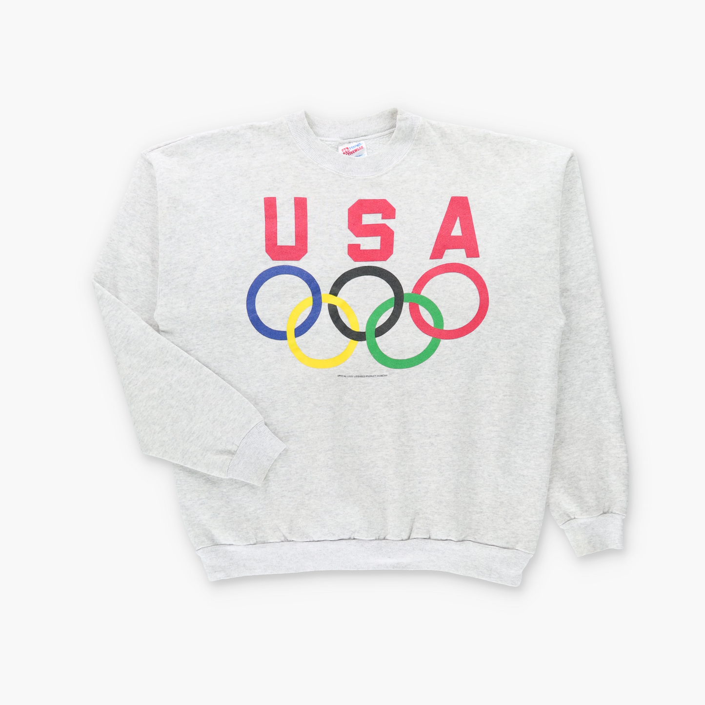USA Olympic Rings HANES Activewear Heather Grey Sweatshirt (XL)