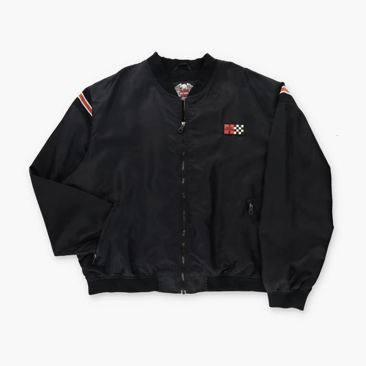 HARLEY DAVIDSON Embroidered Aces & Race Flags USA Made Bomber Jacket (XXL) Vintage Sole Melbourne