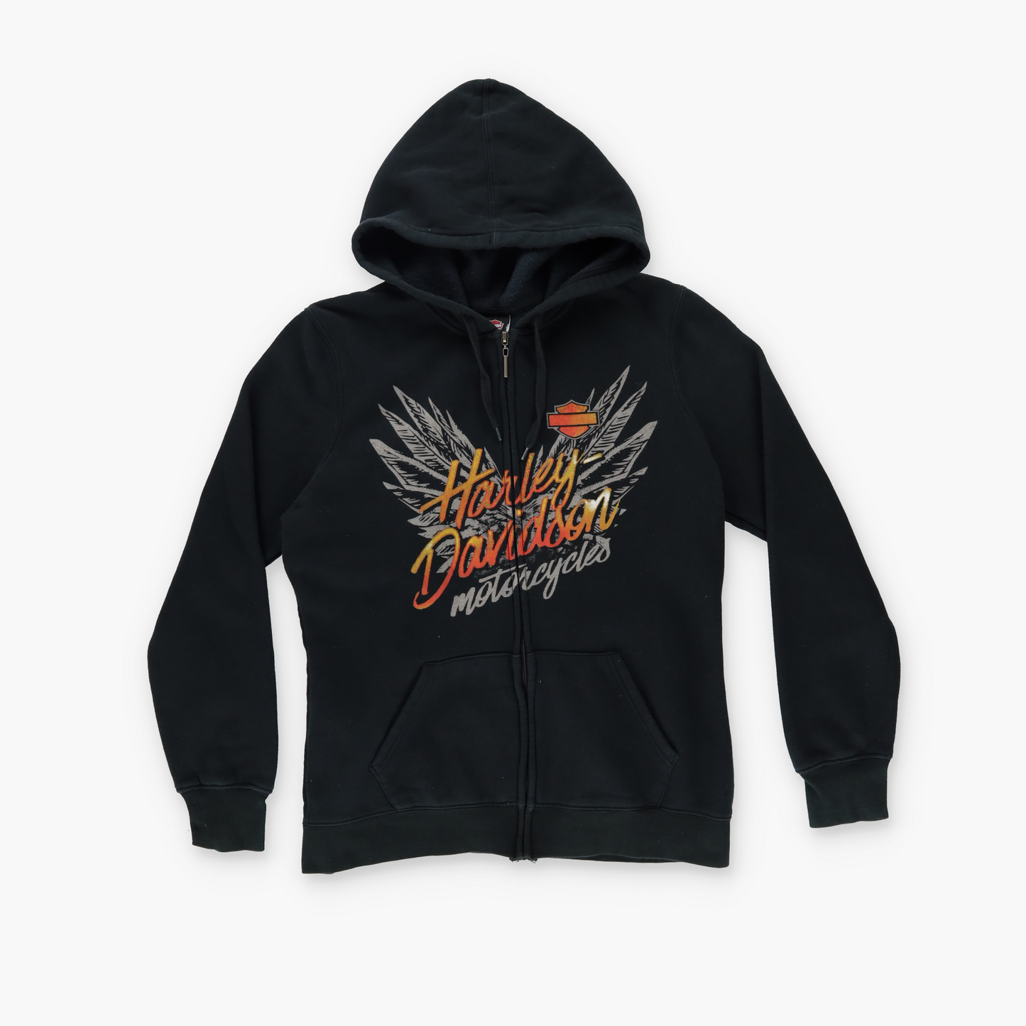 HARLEY DAVIDSON 'Paradise' Wing Graphic Hooded Zip-Up Sweatshirt (M)