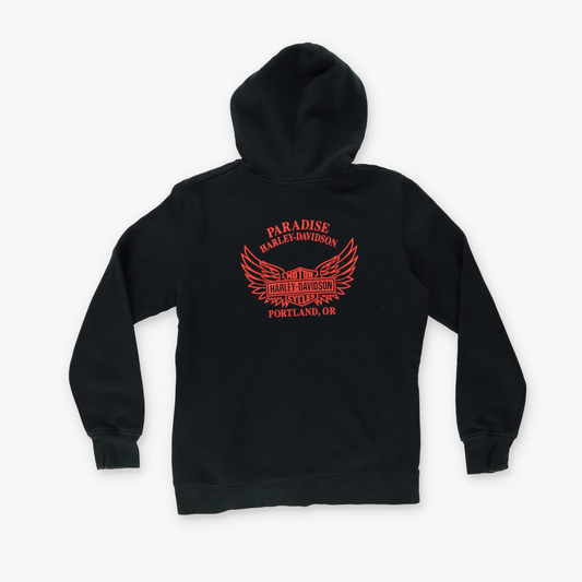 HARLEY DAVIDSON 'Paradise' Wing Graphic Hooded Zip-Up Sweatshirt (M)