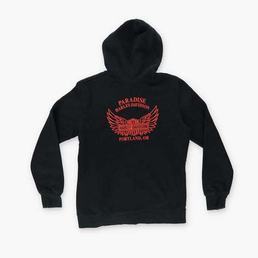 HARLEY DAVIDSON 'Paradise' Wing Graphic Hooded Zip-Up Sweatshirt (M) Vintage Sole Melbourne