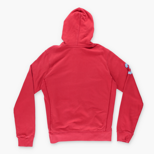 RALPH LAUREN #3 Embroidered Pony Hooded Zip-Up Red Sweatshirt (L-XL)