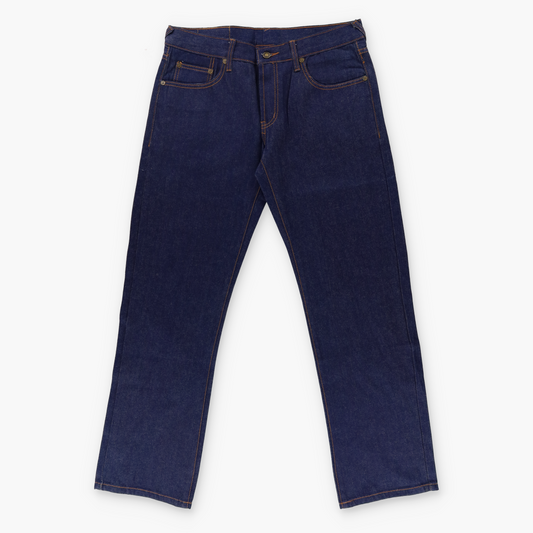 EVISU Embroidered Japanese Print White & Red Dark Wash Blue Jeans (34)