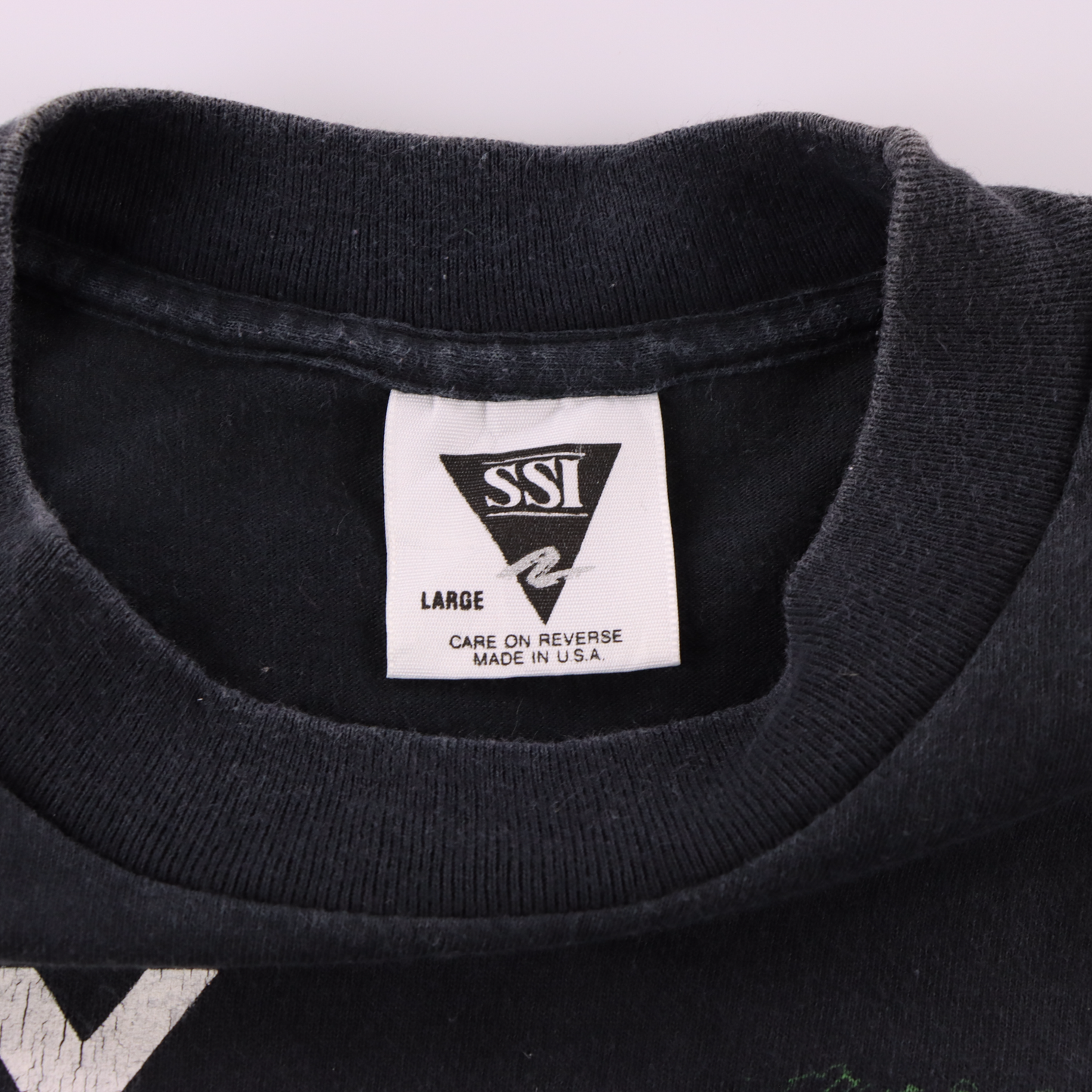 Indy 500 USA Made 1991 Neon Graphic Black Single Stitch Tee (L)