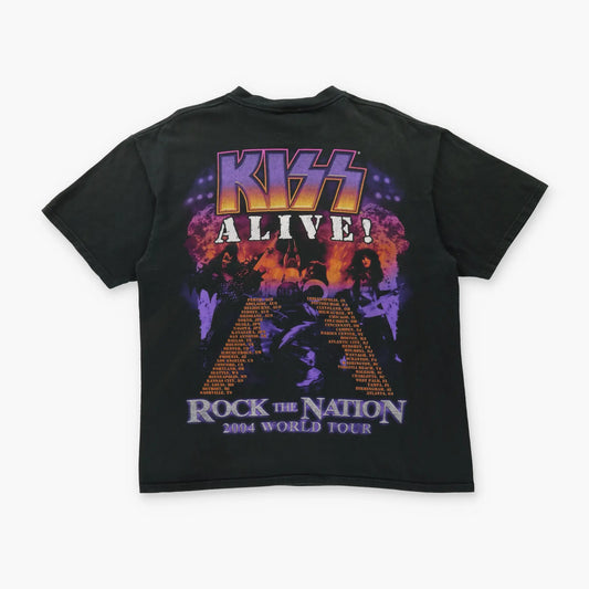 "Rock The Nation 2004" KISS Tour Double Sided ANVIL Vintage T-Shirt (L) Vintage Sole Melbourne