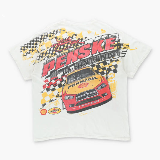 Kurt Busch NASCAR Penske Double Sided DELIA PRO WEIGHT White T-Shirt (XXL) Vintage Sole Melbourne
