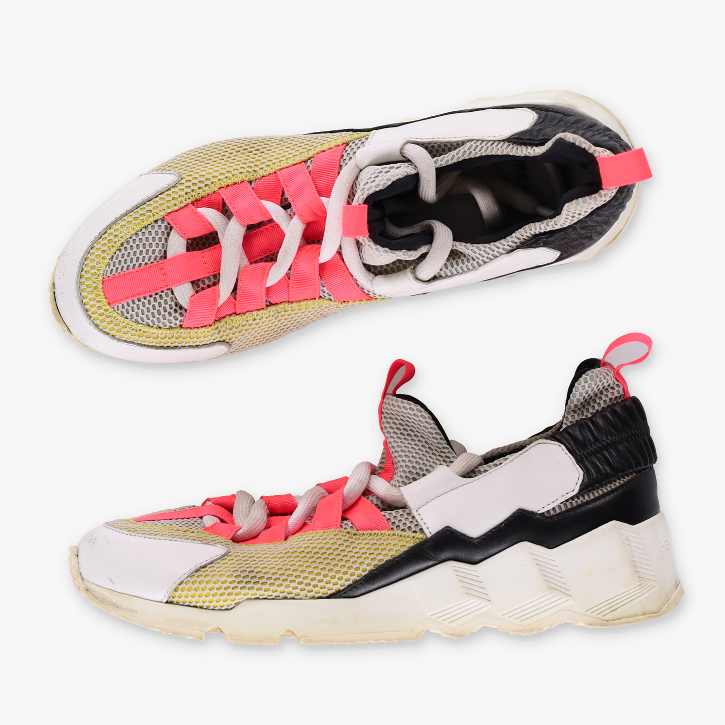 PIERRE HARDY 'Trek Comet' Fluro Mesh Sneakers (39)