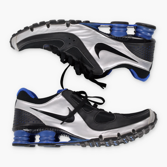 NIKE 'Shox Turbo+10' Silver & Black Sneakers (10.5)