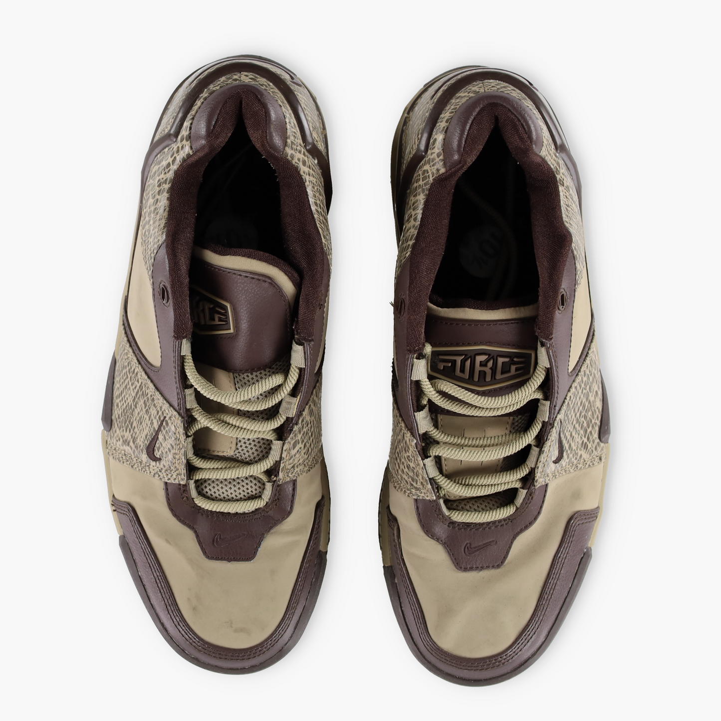 NIKE 'Air Force Formidable Low' Snake Skin & Brown Sneakers (10.5)