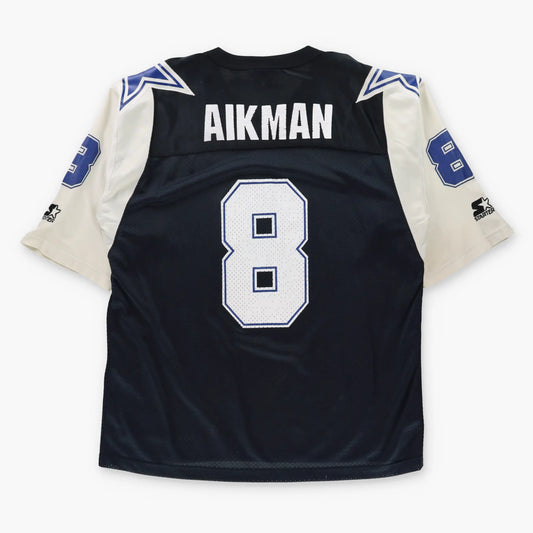 Vintage 90s STARTER Dallas Cowboys NFL Troy Aikman #8 American Football Jersey (L-XL)