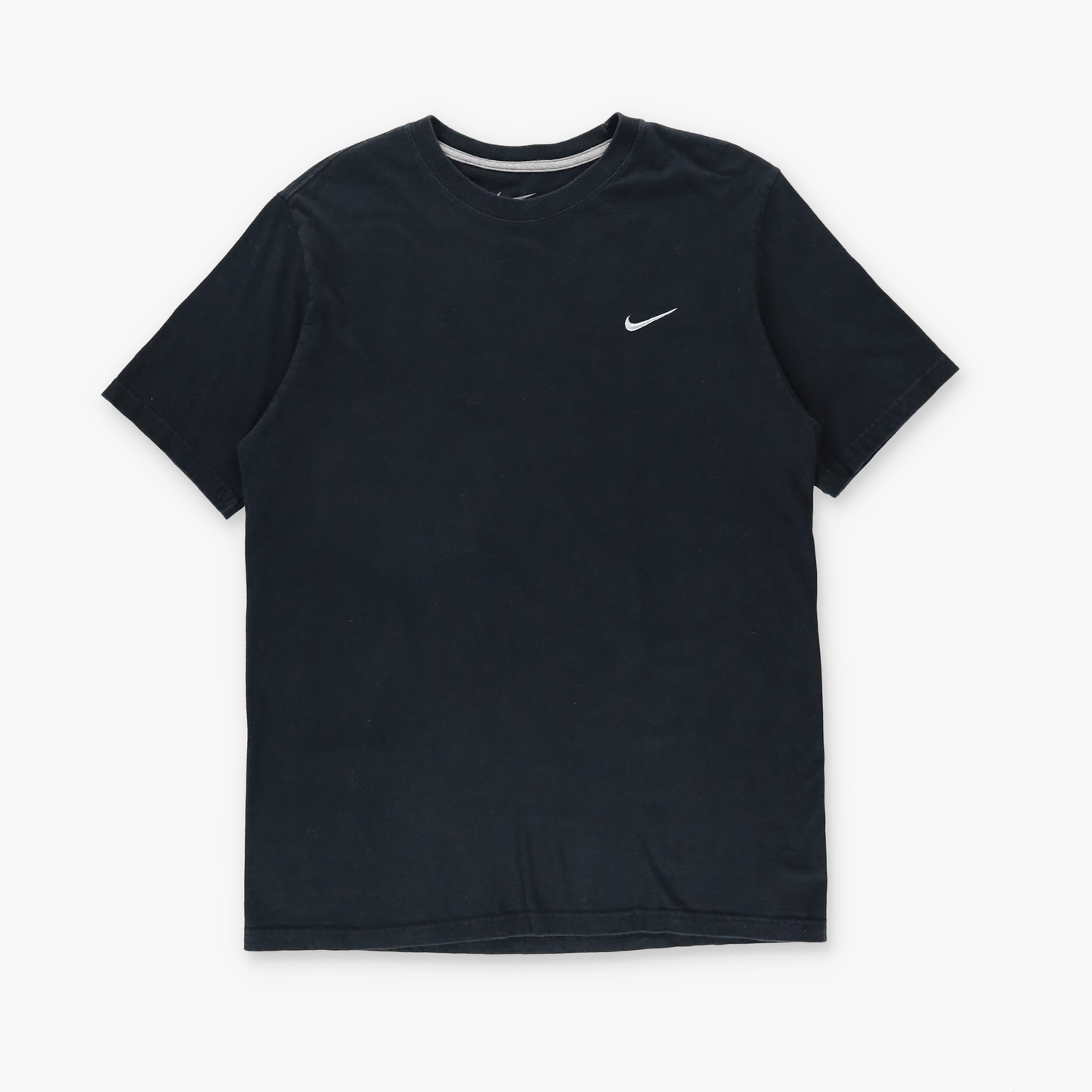 NIKE 'Standard Fit' Embroidered Swoosh Logo Black & White T-Shirt (L)