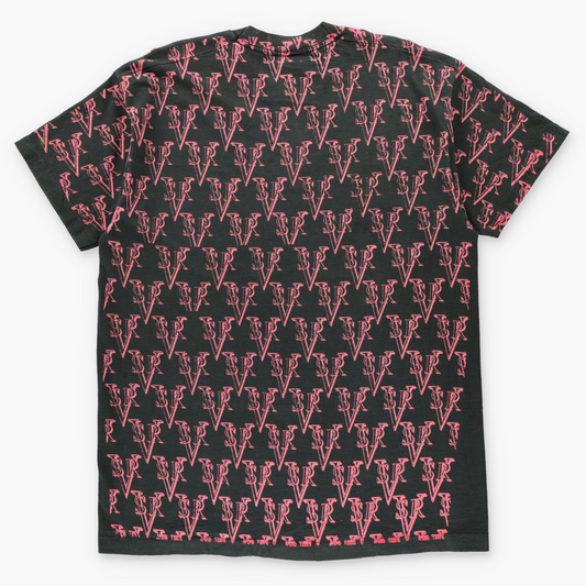 Vintage 1992 Embroidered Stevie Ray Vaughan All Over Print T-Shirt USA Made (XL-XXL)