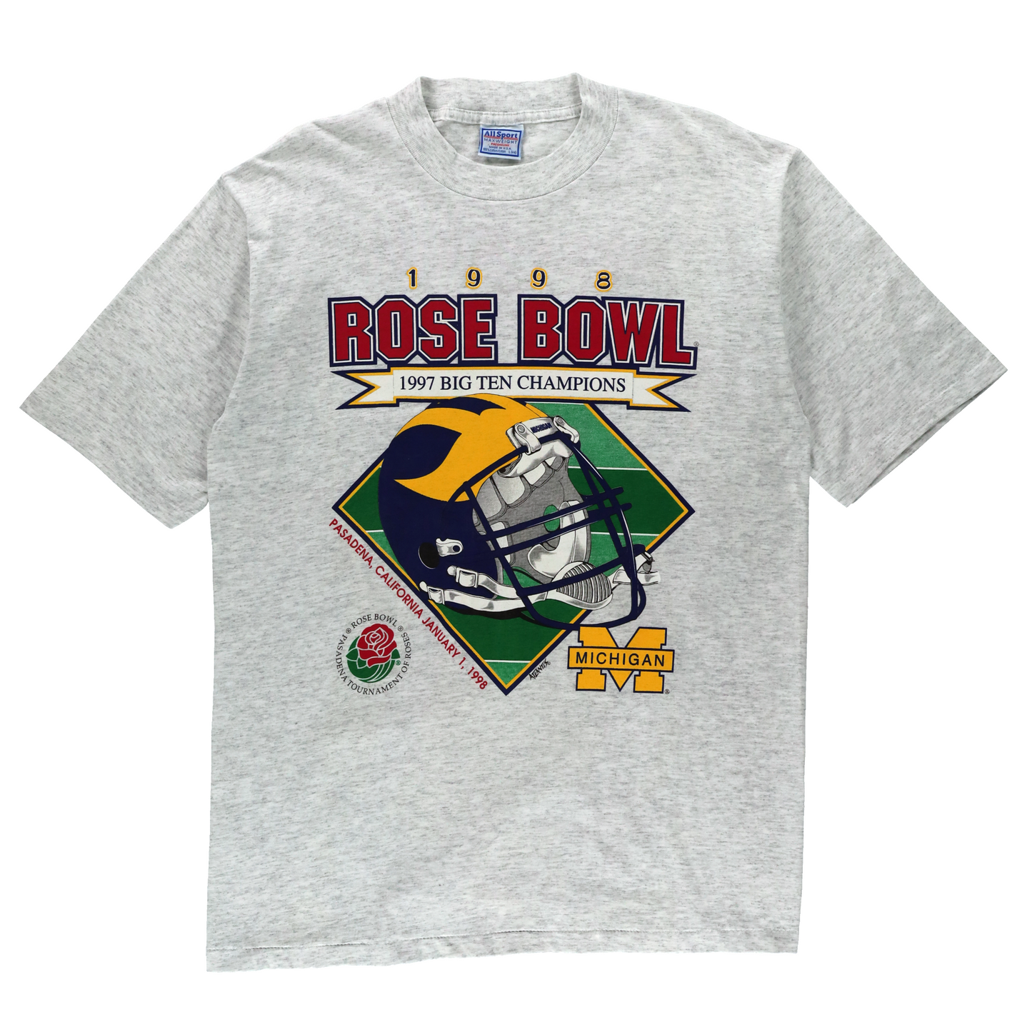 Rose Bowl Michigan Wolverines USA Made ALLSPORT College Football TShirt (L TALL)