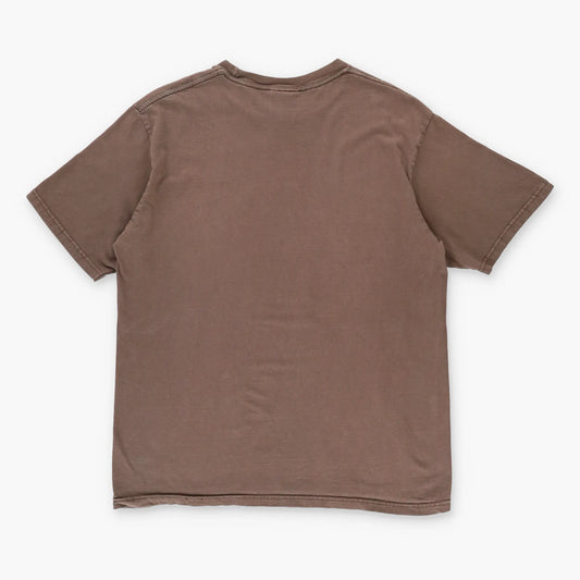 Vintage NIKE Embroidered Swoosh Logo Brown & Blue T-Shirt (S)