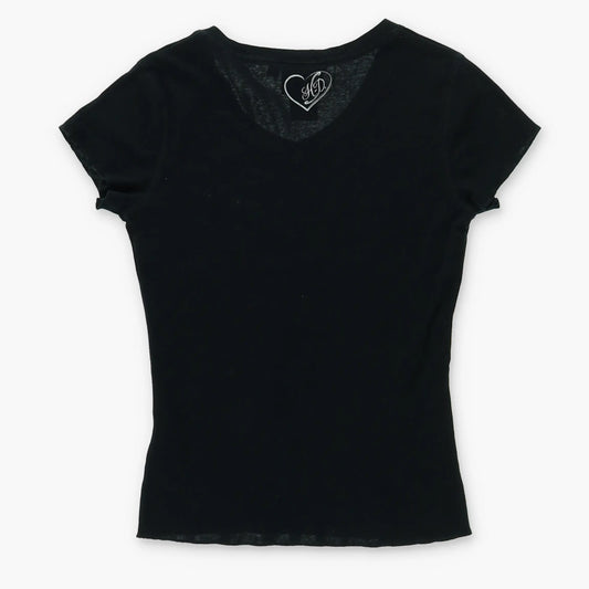 HARLEY DAVIDSON Rhinestone Winged Heart Logo T-Shirt (Women's S) Vintage Sole Melbourne