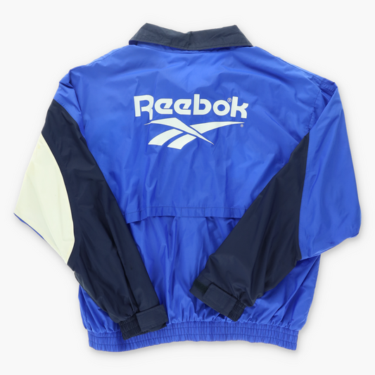 REEBOK 90s Retro Colour Block Blue Windbreaker Jacket USA Made (XXL)