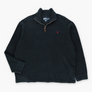 RALPH LAUREN POLO Washed Black 1/4 Zip Knit Sweater (XXL)