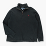 RALPH LAUREN POLO Black 1/4 Zip Knit Sweater (XL)
