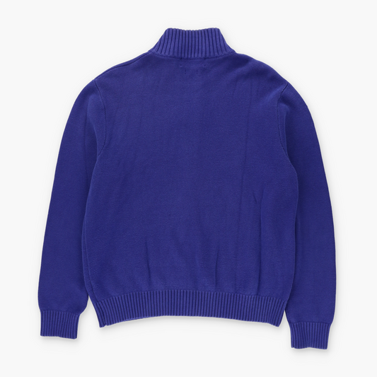 RALPH LAUREN POLO Royal Blue Full Zip Knit Sweater (L)