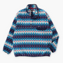 PATAGONIA 'Synchilla' Blue Red Aztec Stripe 1/4 Snap Fleece Sweatshirt (XL)