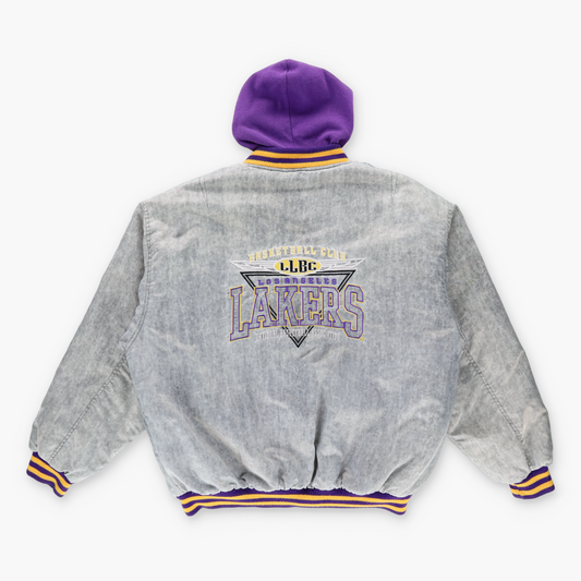LOS ANGELES LAKERS NBA Acid Wash Korean Made Hooded Jacket (L)