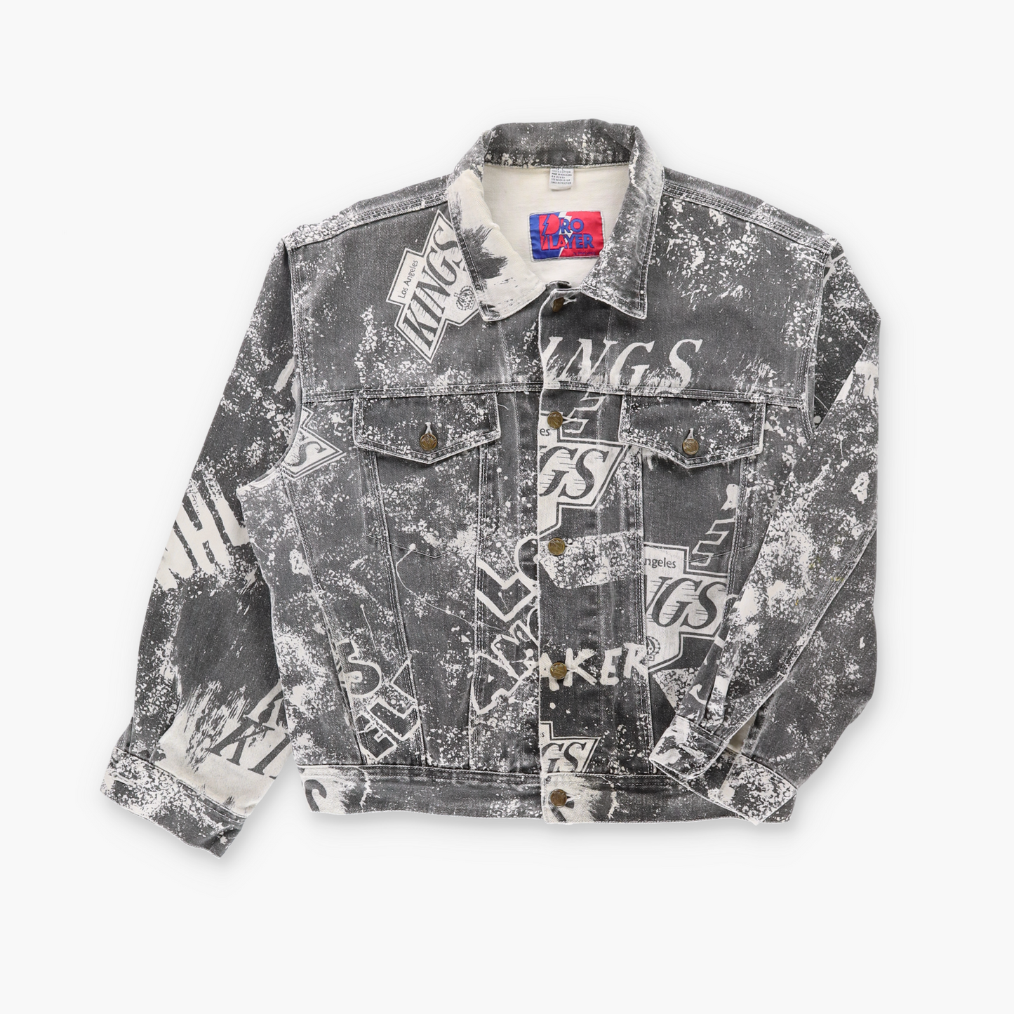 Los Angeles Kings NHL All Over Print PRO LAYER Denim Jacket (L)