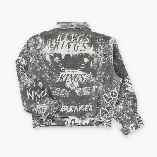 Los Angeles Kings NHL All Over Print PRO PLAYER Denim Jacket (L)