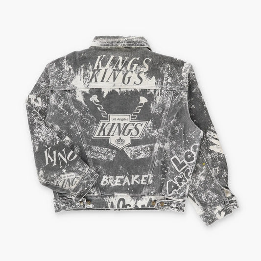 Los Angeles Kings NHL All Over Print PRO PLAYER Denim Jacket (L) Vintage Sole Melbourne