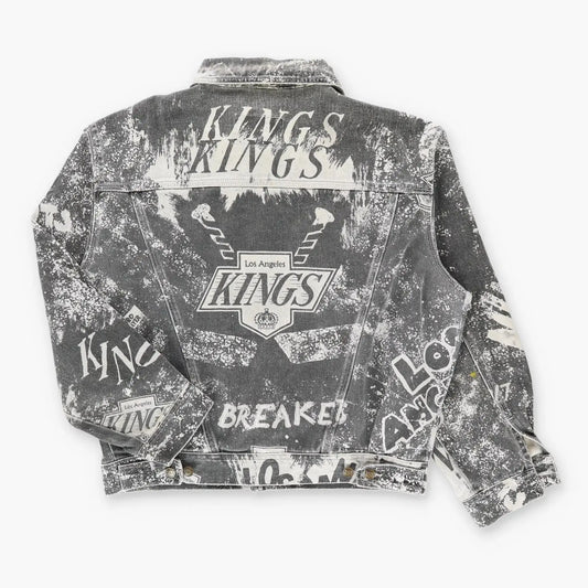 Los Angeles Kings NHL All Over Print PRO PLAYER Denim Jacket (L) Vintage Sole Melbourne