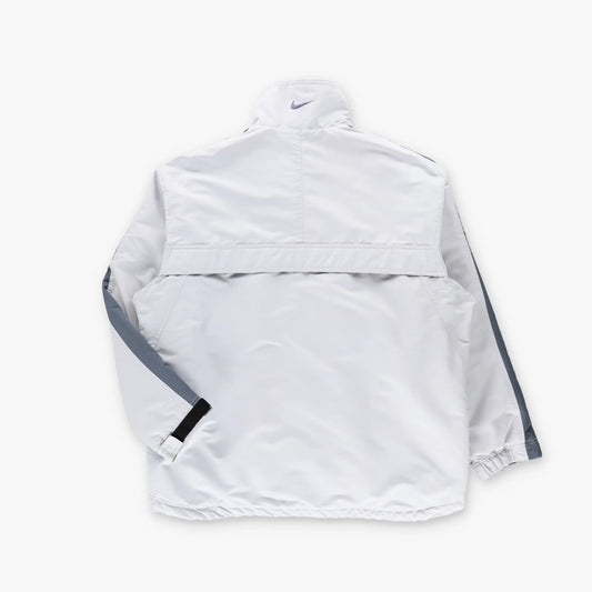 NIKE Fleece Lined Light Grey Reflective Sleeve Full Zip Jacket (L-XL) Vintage Sole Melbourne