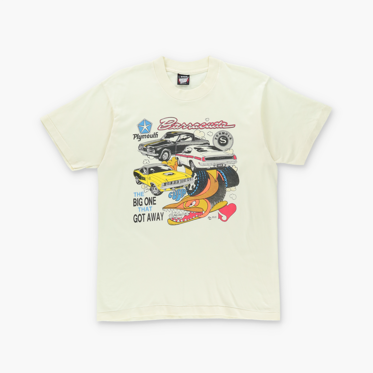 Plymouth Barracuda "The Big One That Got Away" USA Made Single Stitch Muscle Car Tee (M-L)
