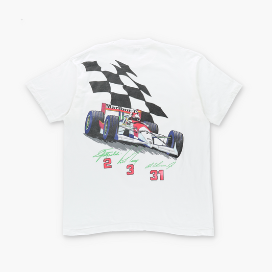 Marlboro Laguna Seca 1994 USA Made NASCAR White Front Pocket FRUIT OF THE LOOM Single Stitch Tee (XL)
