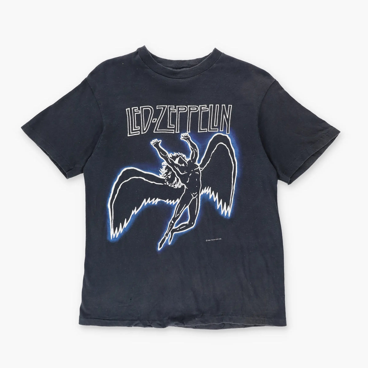 1984 LED ZEPPLIN 'Zoso' Angel Grey Single Stitch Rock Band Tee (M) Vintage Sole Melbourne