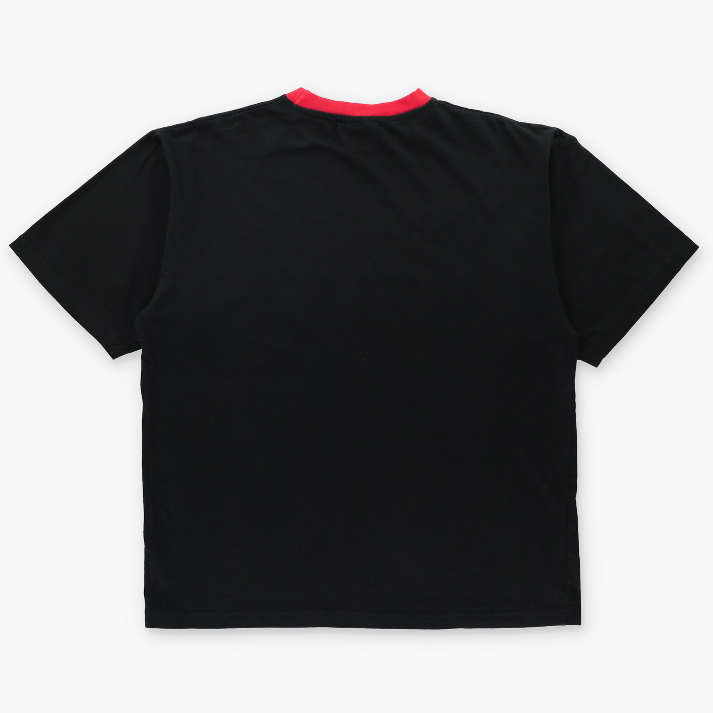 SOUTH POLE Black & Red 3D Spell Out Embroidered Patch Y2K Style T-Shirt (L-XL)