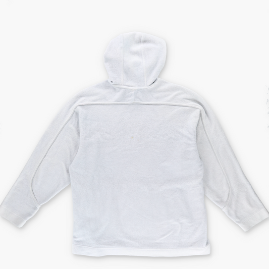 NIKE Vintage Embroidered Spell-Out Logo Grey Fleece Hooded Sweatshirt (XL)