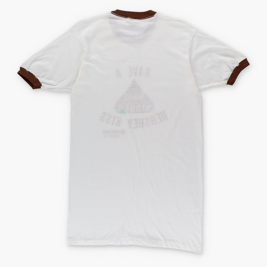 Vintage HERSHEY'S 70s Single Stitch Brown & White Ringer T-Shirt (M Tall) Vintage Sole Melbourne