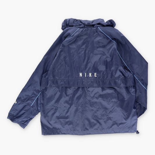 NIKE 90's Centre Swoosh Quarter Zip Pouch Windbreaker Pull Over Navy Jacket (XL) Vintage Sole Melbourne