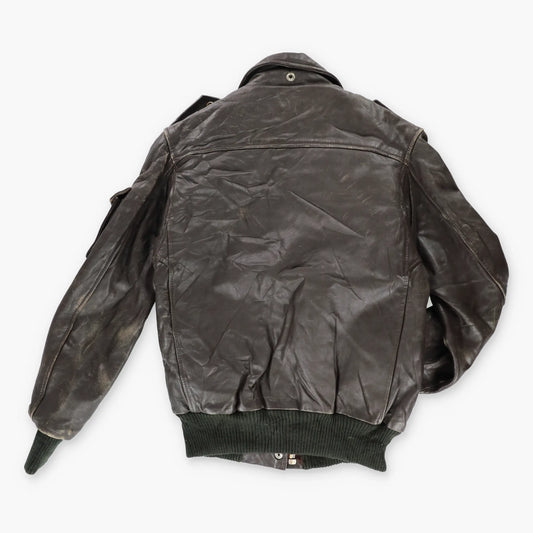 Vintage PACK-IN A-2 Sherpa Lined Genuine Leather Flight Jacket (S) Vintage Sole Melbourne