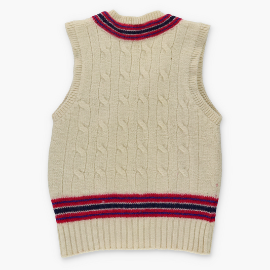 Vintage St Joseph's College Ipswich Crest Wool England Made Cricket Knit Sweater Vest (S) Vintage Sole Melbourne