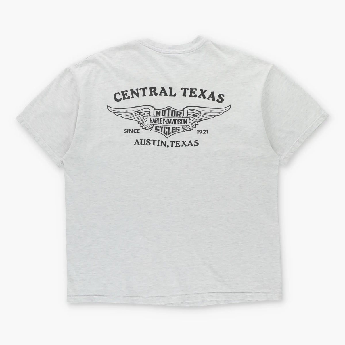 Vintage HARLEY DAVIDSON Austin Texas Double Sided Light Grey T-Shirt USA Made (XL) Vintage Sole Melbourne