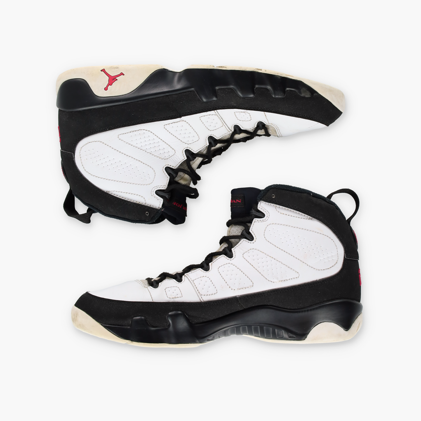 AIR JORDAN 9 Retro Space 2002 White Black Red Sneakers (12)