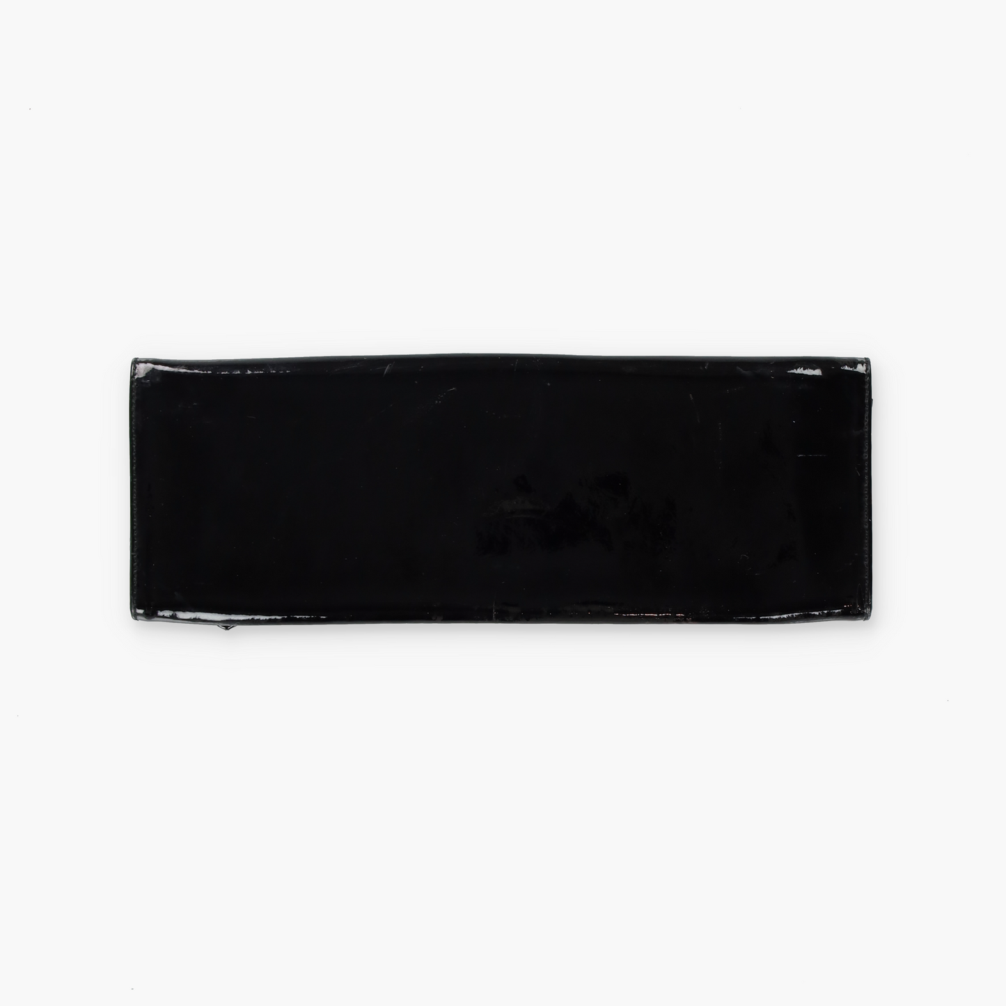 CHRISTIAN LOUBOUTIN Black Patent Leather 'Pigalle' Spike Clutch France Made