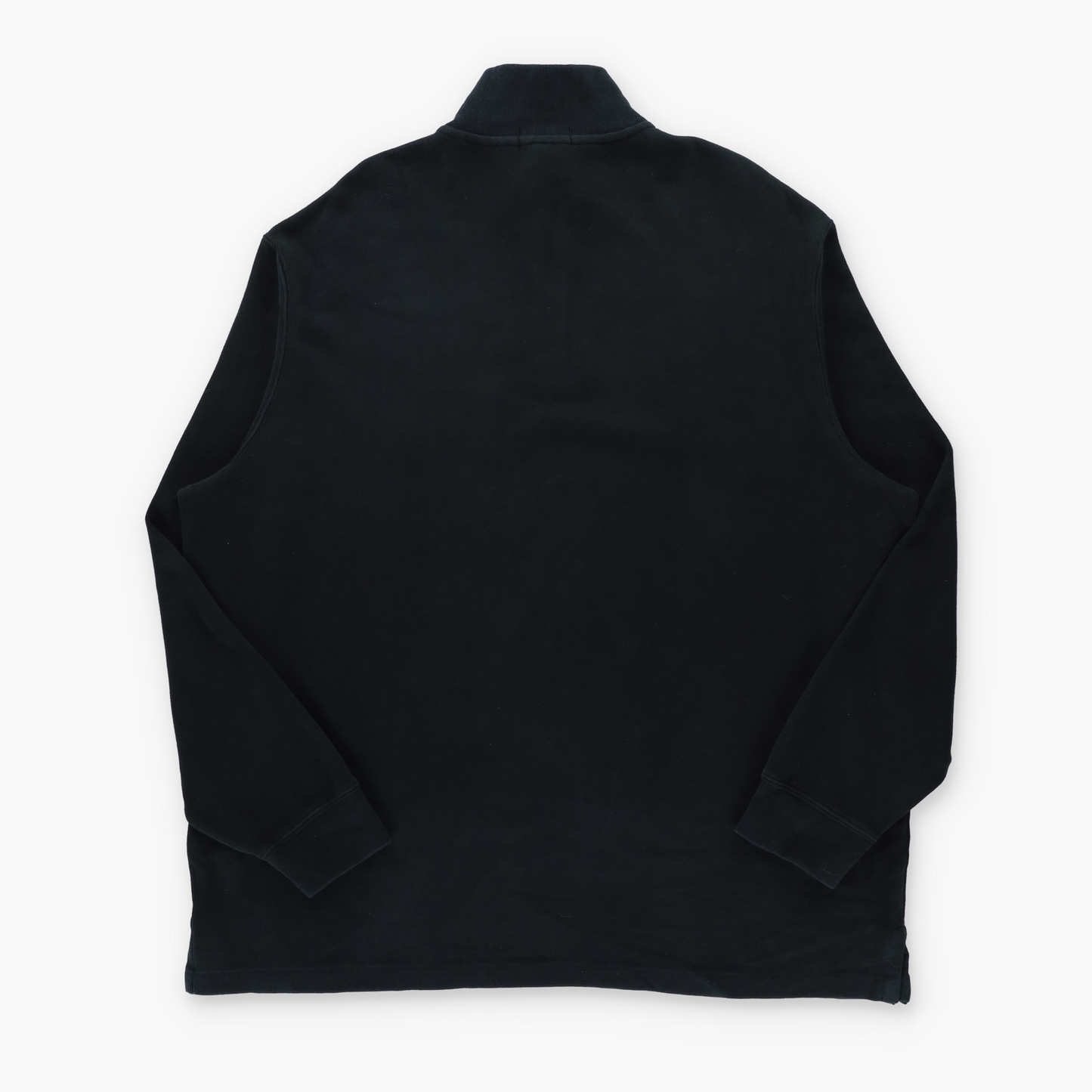 RALPH LAUREN POLO Black Embroidered Logo French Rib Knit 1/4 Zip Sweatshirt (XXL)