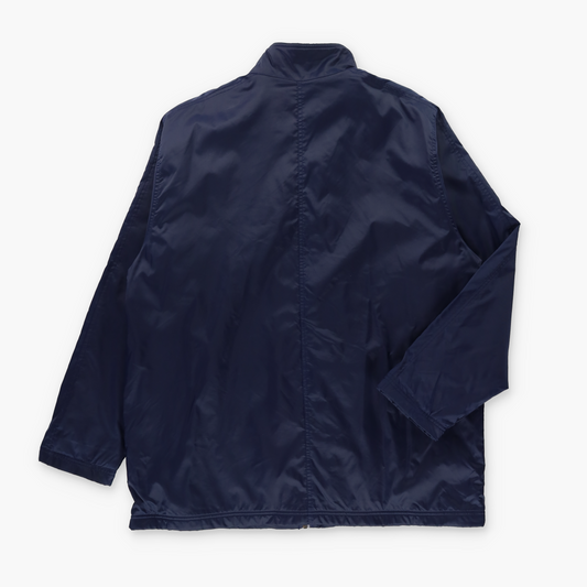 NIKE Fleece Lined Navy Embroidered Swoosh Logo Full Zip Heavy Jacket (XL TALL)