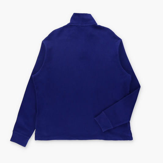 RALPH LAUREN POLO Embroidered Logo 1/4 Zip Blue Sweatshirt (XL TALL)