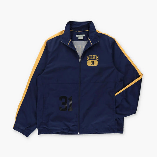 NIKE Navy & Yellow "31" Embroidered Spell Out Windbreaker Jacket (L) Vintage Sole Melbourne