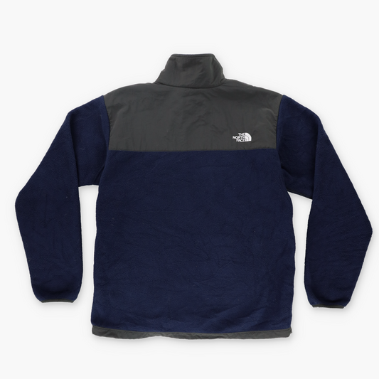 THE NORTH FACE Grey & Navy Retro Denali Panel Fleece Zip-Up Jacket (L)