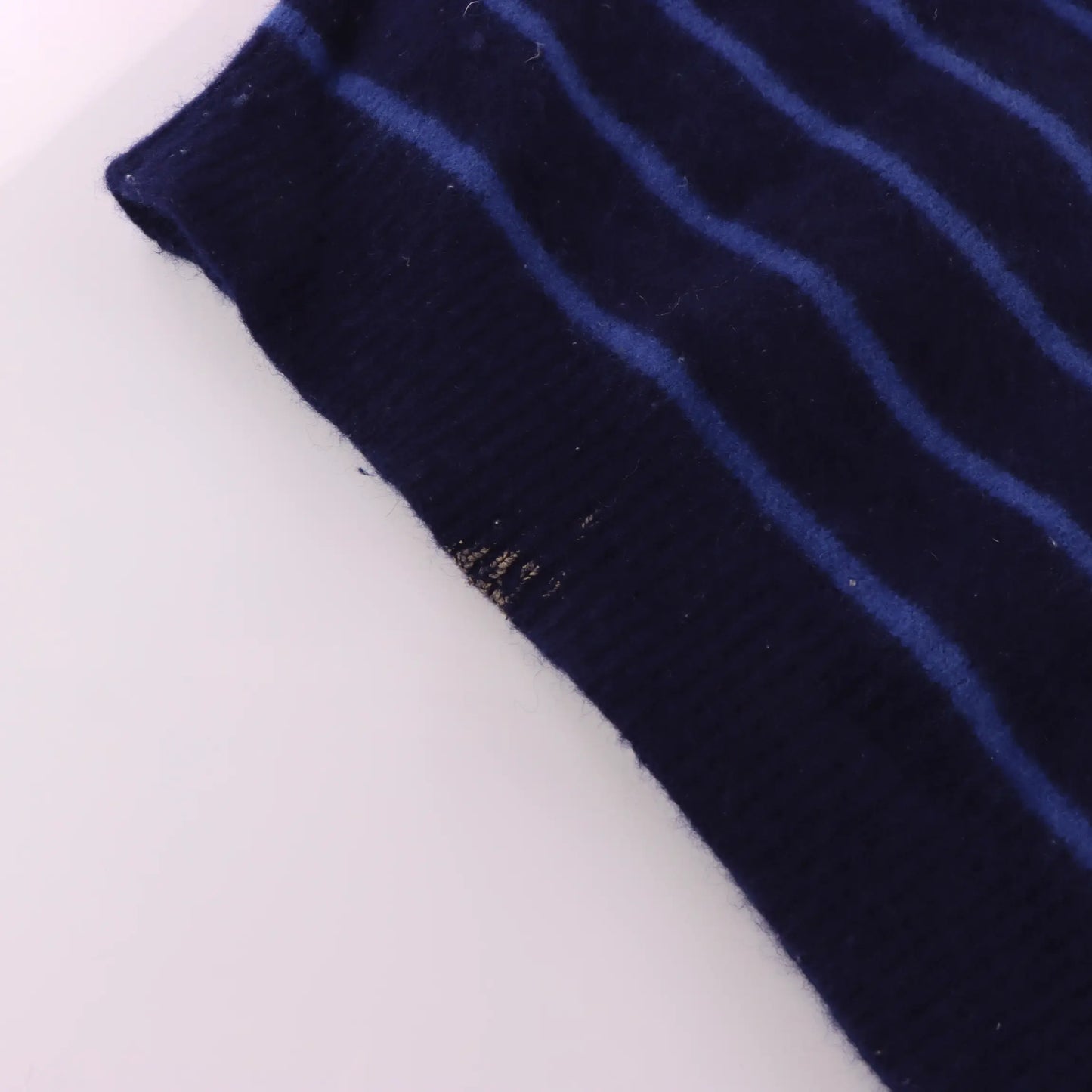 RALPH LAUREN Blue & Navy Nautical Striped Woollen 1/4 Zip Sweater (S-M) Vintage Sole Melbourne